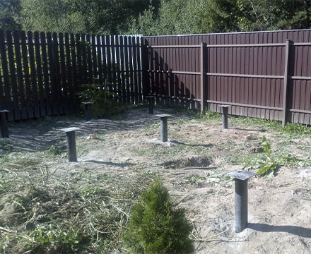 Винтовые сваи в Калуге, посёлок Бебелево